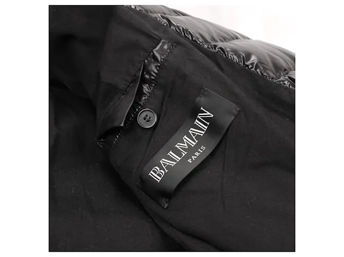 Chaqueta de moto negra Balmain de otoño en talla M (ajuste slim) W4HT812C642B 