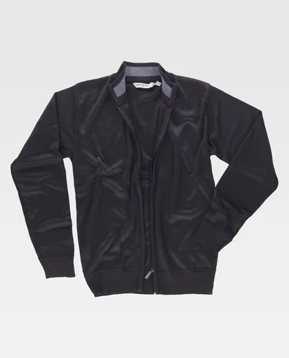 Chaqueta de punto fino con cierre de cremallera Negro
