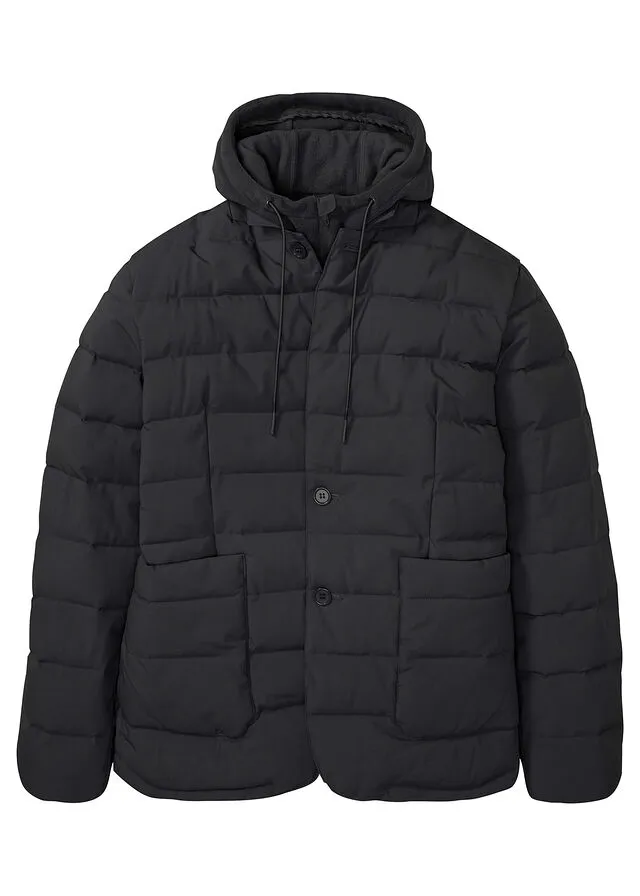 Chaqueta guateada con cortavientos Negro