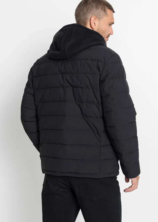 Chaqueta guateada con cortavientos Negro