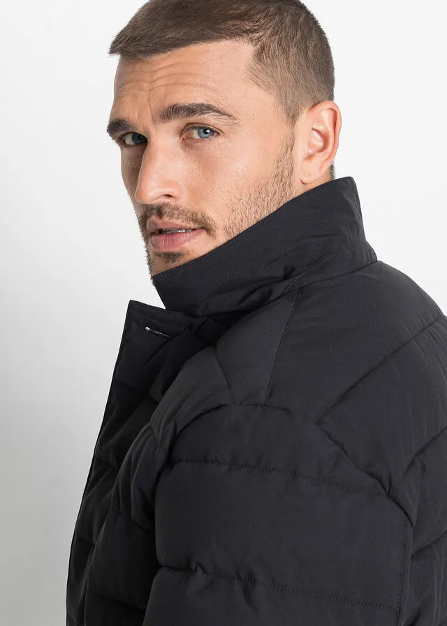 Chaqueta guateada con cortavientos Negro