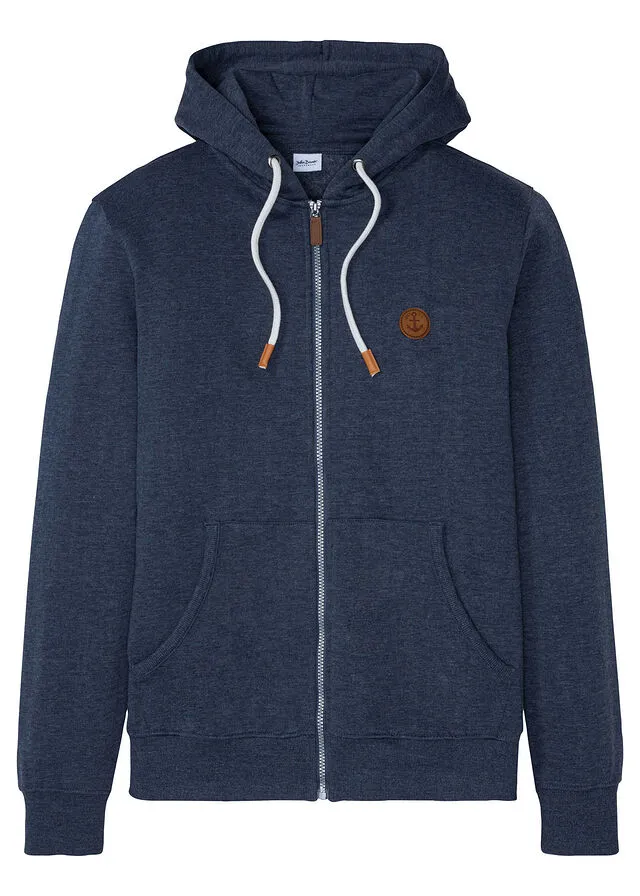Chaqueta tipo sudadera con capucha Azul oscuro jaspeado