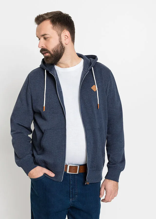 Chaqueta tipo sudadera con capucha Azul oscuro jaspeado