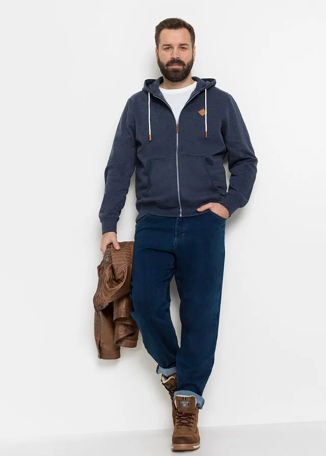 Chaqueta tipo sudadera con capucha Azul oscuro jaspeado