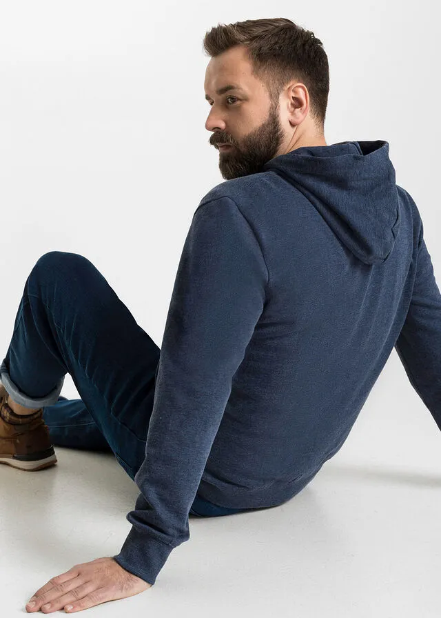 Chaqueta tipo sudadera con capucha Azul oscuro jaspeado