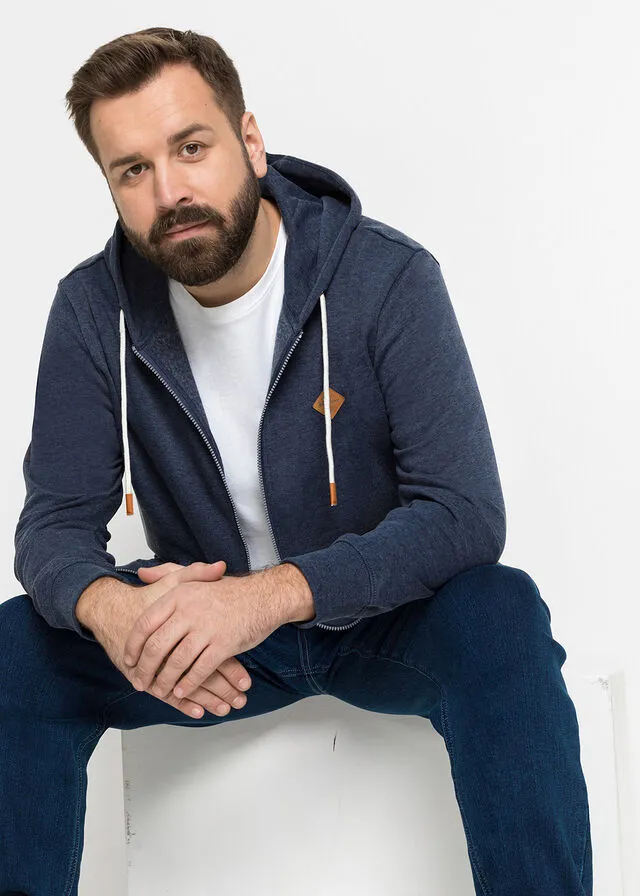 Chaqueta tipo sudadera con capucha Azul oscuro jaspeado
