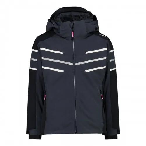 CMP Kid G Jacket Snaps Hood Titanio
