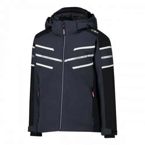 CMP Kid G Jacket Snaps Hood Titanio