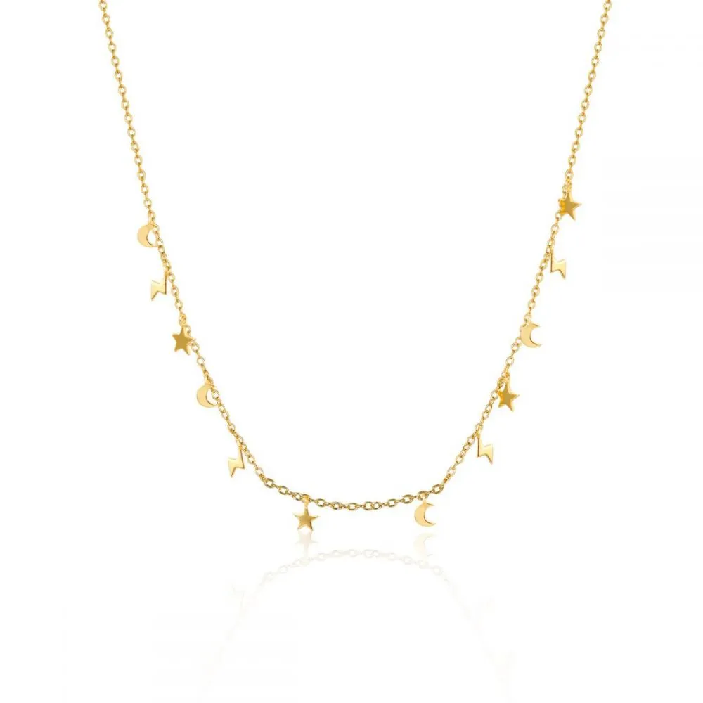 Collar en plata de ley Universo Gold