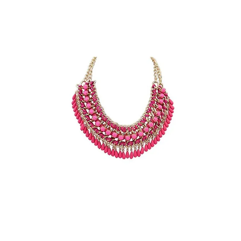 Collar Étnico Cadena Rosa