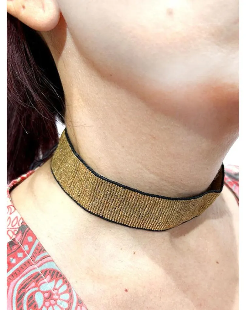 COLLARES MUJER CHOKERS DORADOS Y NEGROS DE MIJUKI PARA DIA Y NOCHE