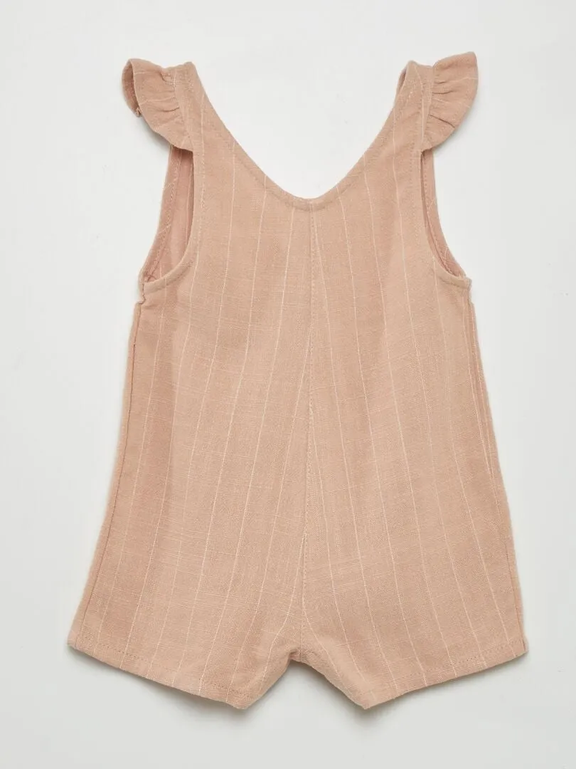 CONJUNTO DE PETO + CAMISETA  2 PIEZAS  ROSA