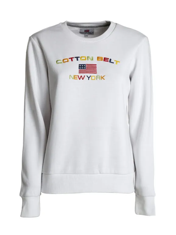 Cotton Belt Sudadera pesada de mujer con escote redondo.