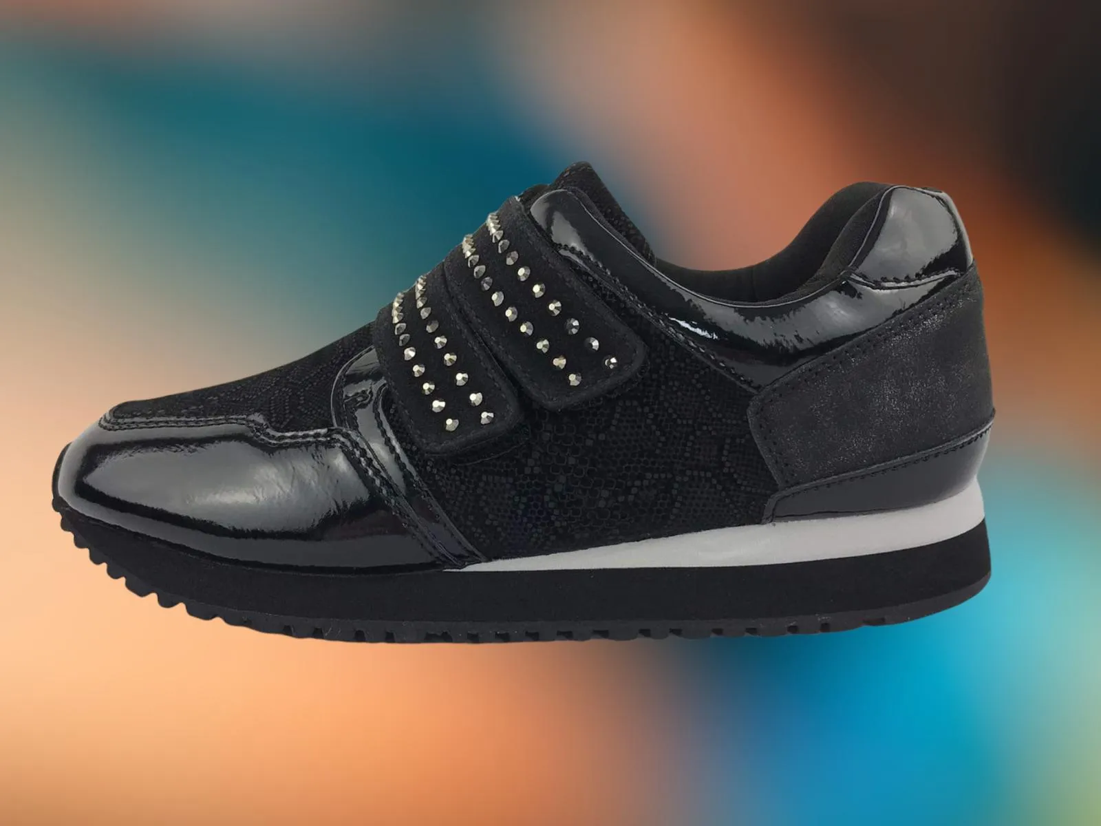 Cutillas | Sneakers de mujer con cierre de velcro Murano negros