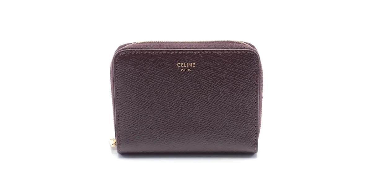Céline Monedero de cuero burdeos Celine 
