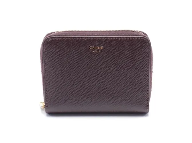 Céline Monedero de cuero burdeos Celine 