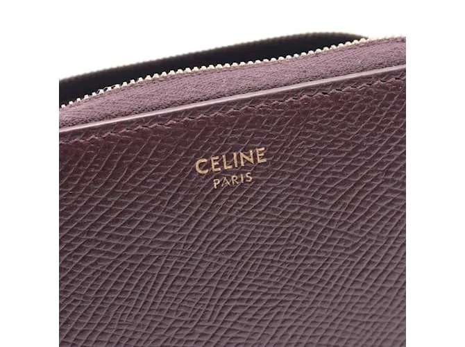 Céline Monedero de cuero burdeos Celine 