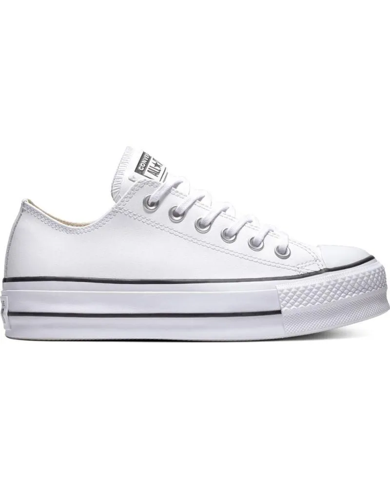 DEPORTIVAS CONVERSE  DE MUJER Y NIñA Y NIñO 561680C CHUCK TAYLOR ALL STAR PLATFORM LEATHER LOW  WHITEBLACKWHITE