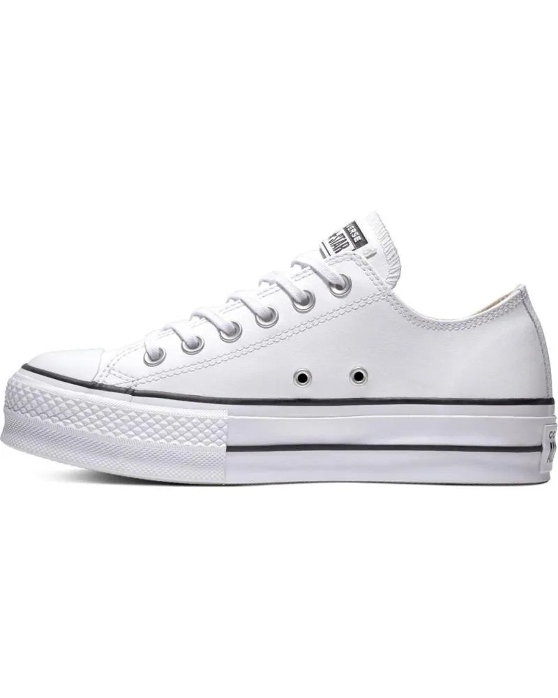 DEPORTIVAS CONVERSE  DE MUJER Y NIñA Y NIñO 561680C CHUCK TAYLOR ALL STAR PLATFORM LEATHER LOW  WHITEBLACKWHITE