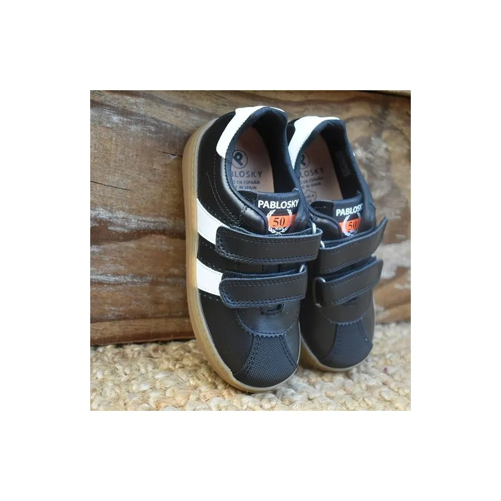 Deportivo de piel Pablosky 279210 TORELLO negro doble velcro