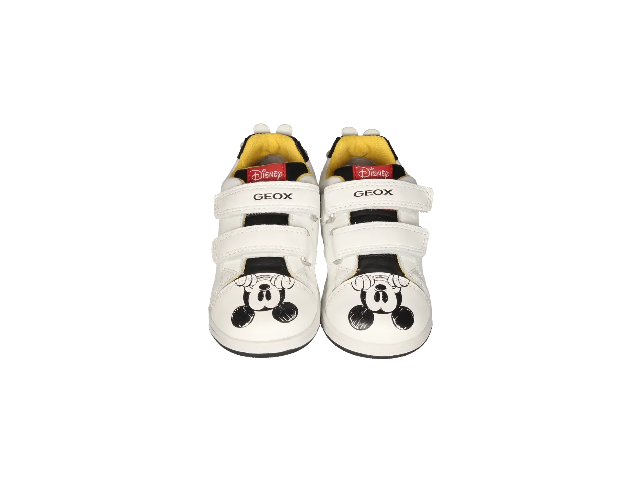 Deportivo Piel Blanco/negro Pala Mickey Talon Mano
