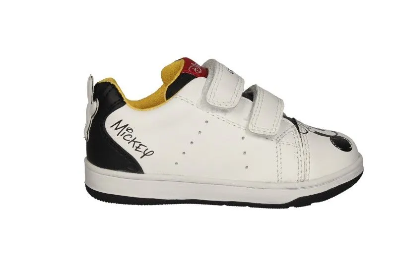 Deportivo Piel Blanco/negro Pala Mickey Talon Mano