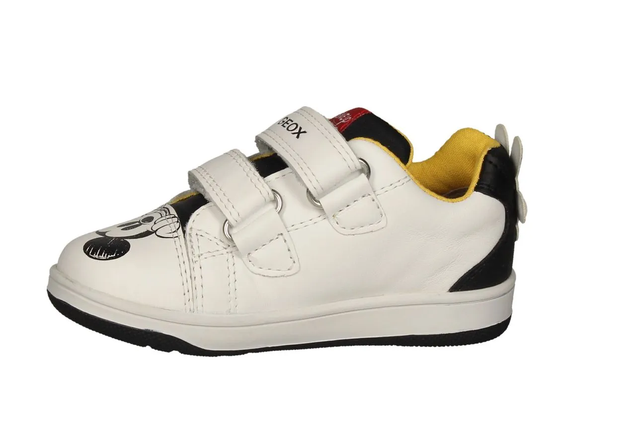 Deportivo Piel Blanco/negro Pala Mickey Talon Mano