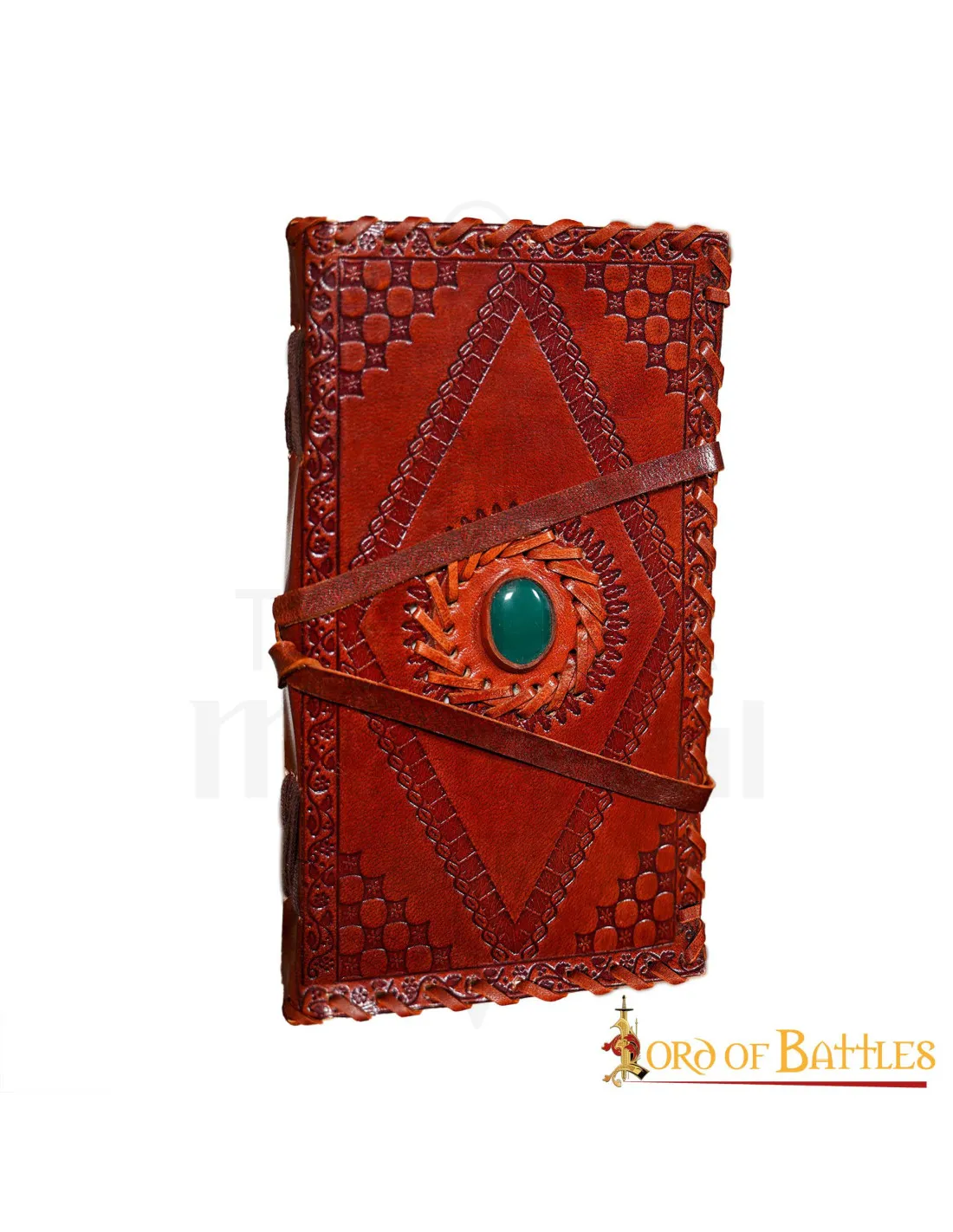 Diario medieval hecho a mano decorado con piedra