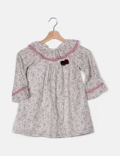 Doce de Coco Vestido gris estampado floral