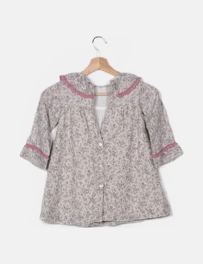 Doce de Coco Vestido gris estampado floral