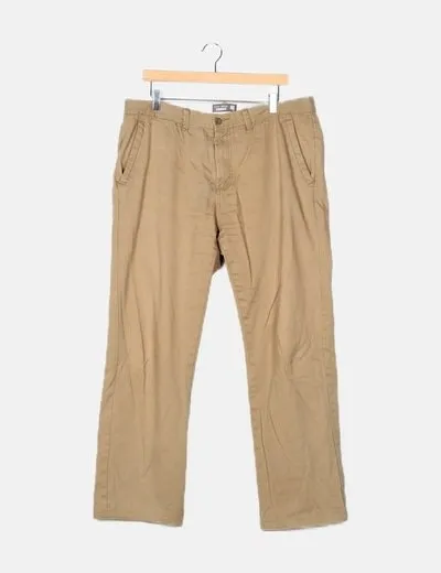 Easy Wear Pantalón chino beige clásico