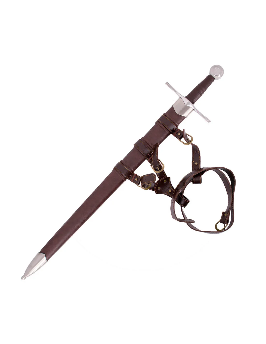 Espada medieval de una mano con vaina y cinturón (Cat. C)