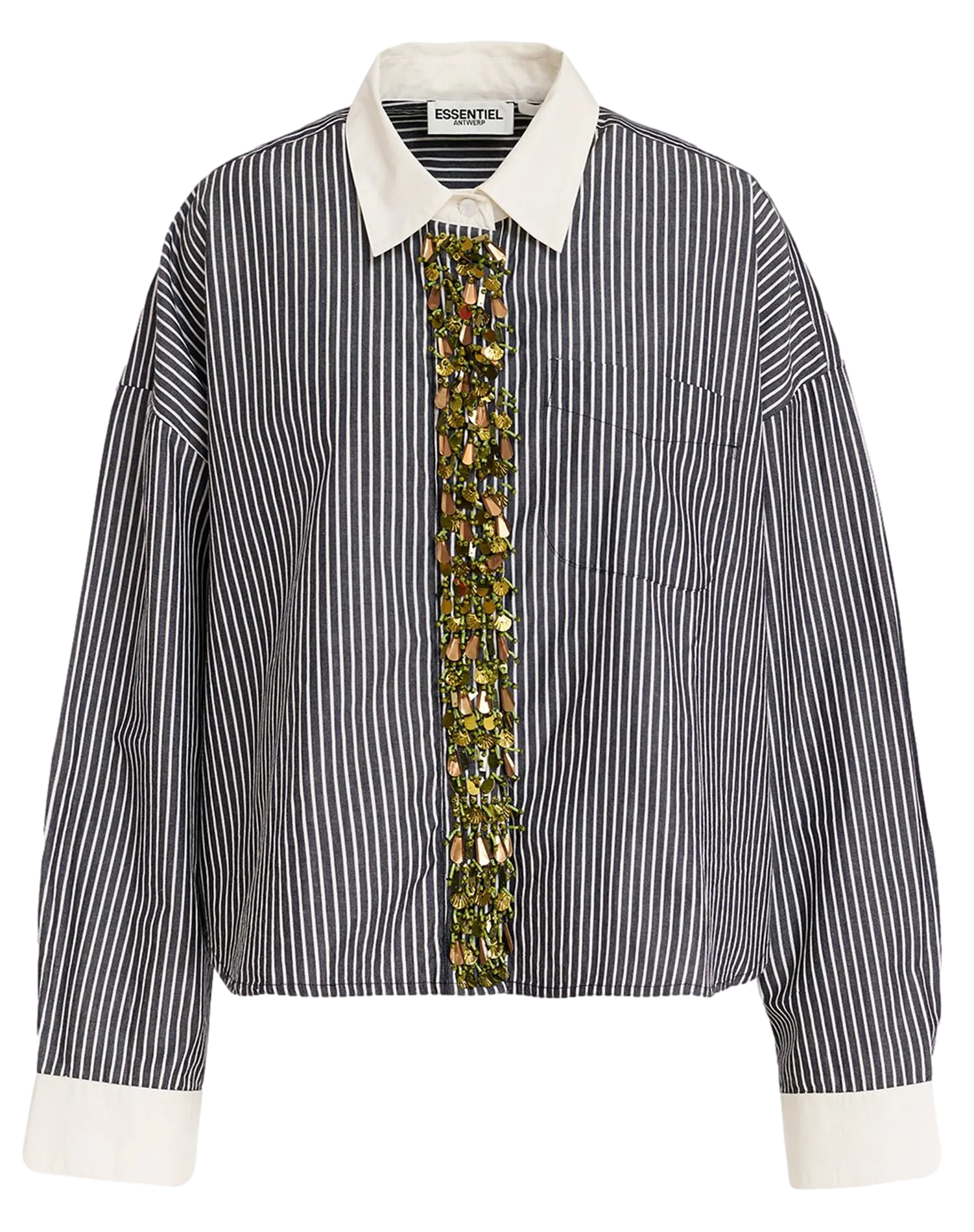 ESSENTIEL ANTWERP GAIL  CAMISA DE ALGODóN CON CUELLO CLáSICO EN NEGRO