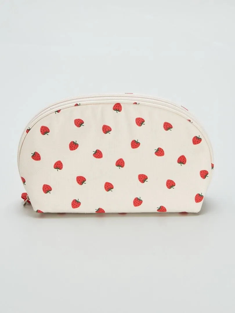 ESTUCHE DE ALGODóN ESTAMPADO DE FRUTAS  ROJO