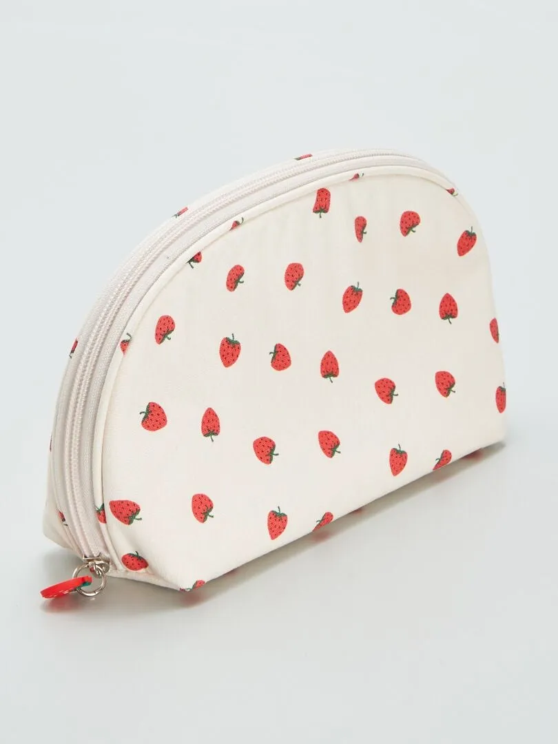 ESTUCHE DE ALGODóN ESTAMPADO DE FRUTAS  ROJO