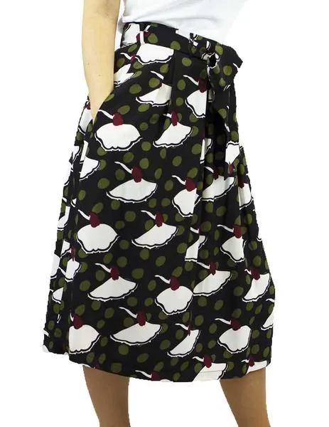 falda anonyme designers  estampado muÑecas con cinturon