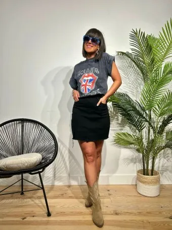 Falda Denim VANNAK Negro