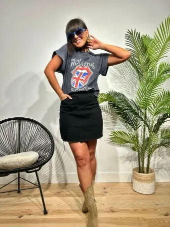Falda Denim VANNAK Negro