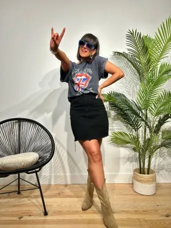 Falda Denim VANNAK Negro