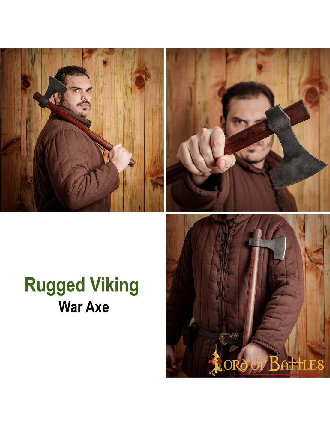 Hacha barbuda vikinga forjada a mano