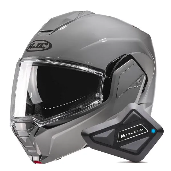 HJC i100 N. Grey + Kit Bluetooth BT Mini 