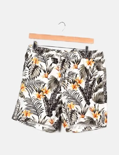 Jack & Jones Bermuda blanca estampado floral