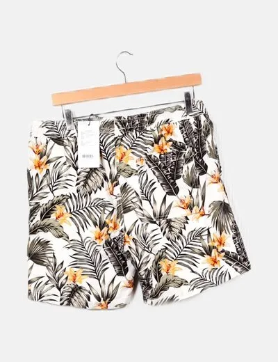 Jack & Jones Bermuda blanca estampado floral