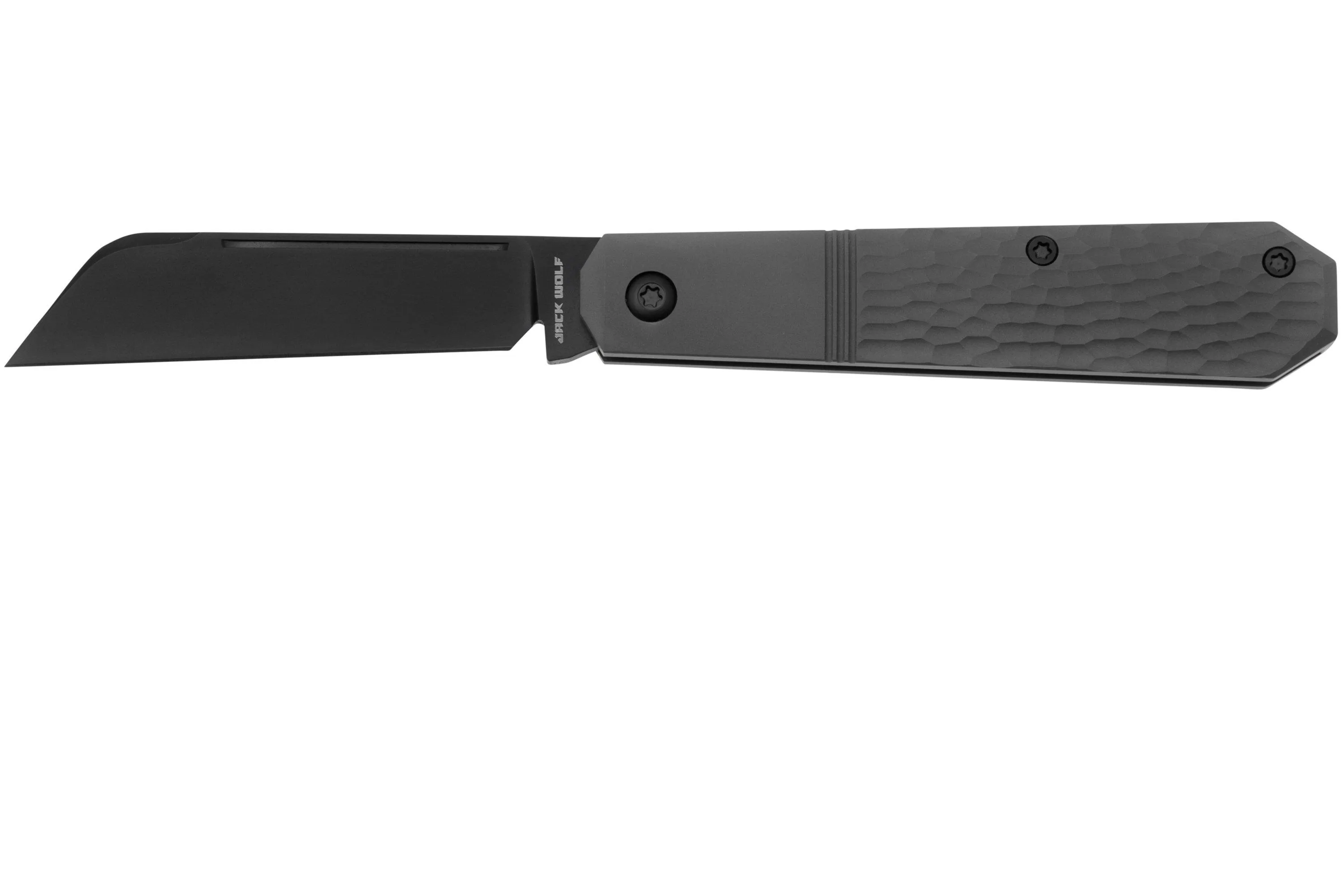 JACK WOLF MIDNIGHT JACK MIDNI021FTI JIGGED TITANIUM, NAVAJA SLIPJOINT