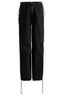 Jeans baggy fit de denim rígido negro