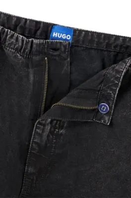 Jeans baggy fit de denim rígido negro