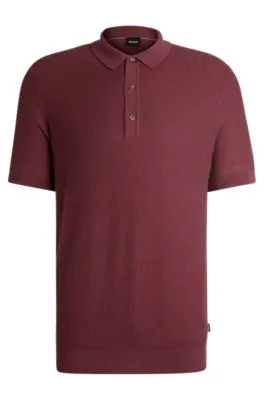 Jersey estilo polo regular fit con estructuras mixtas