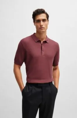 Jersey estilo polo regular fit con estructuras mixtas