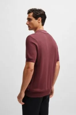 Jersey estilo polo regular fit con estructuras mixtas