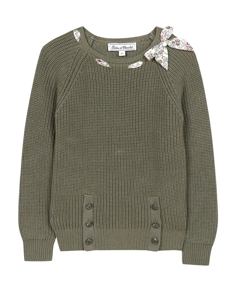 Jersey Niña TARTINE ET CHOCOLAT Kaki Lazo Liberty